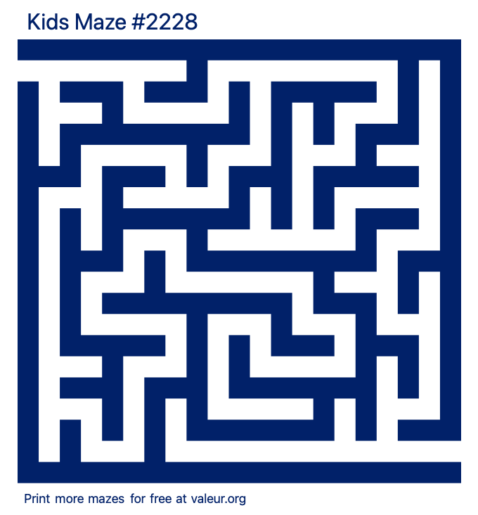 Free Printable Kids Maze number 2228