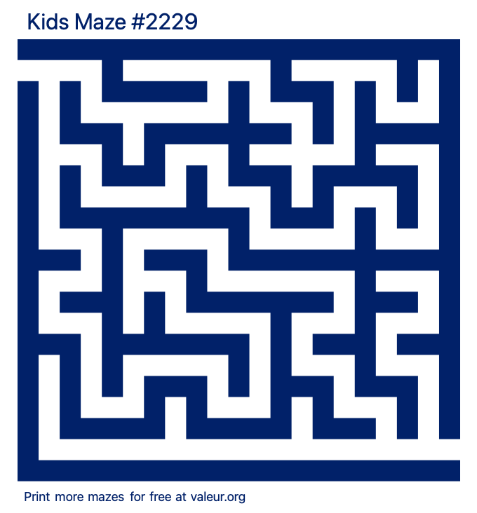 Free Printable Kids Maze number 2229