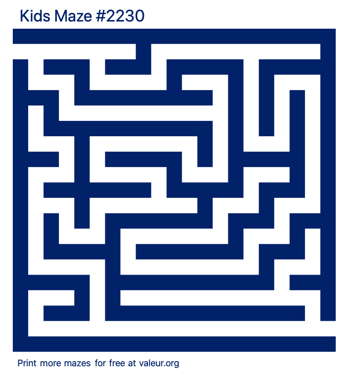 Free Printable Kids Maze number 2230