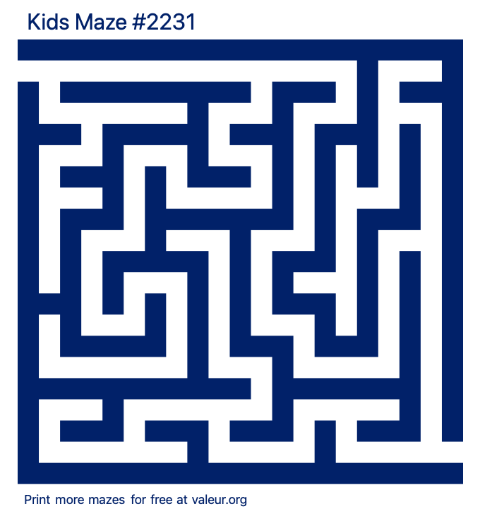 Free Printable Kids Maze number 2231