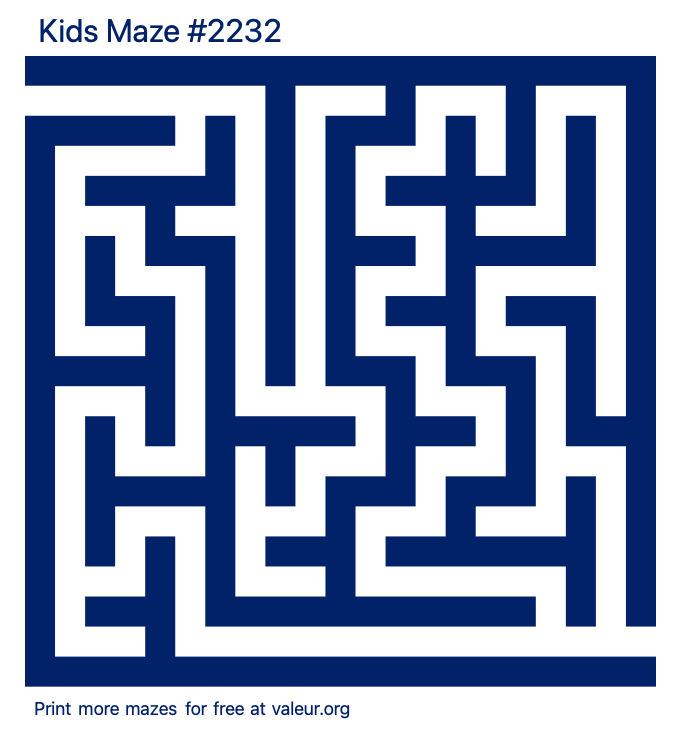 Free Printable Kids Maze number 2232