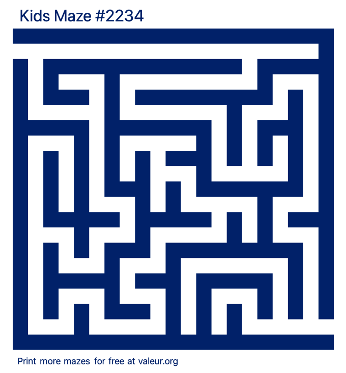 Free Printable Kids Maze number 2234