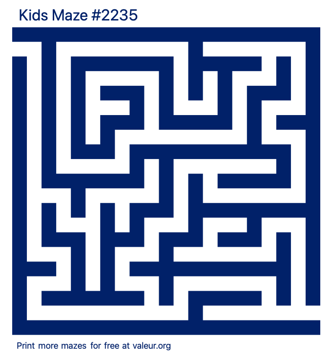 Free Printable Kids Maze number 2235