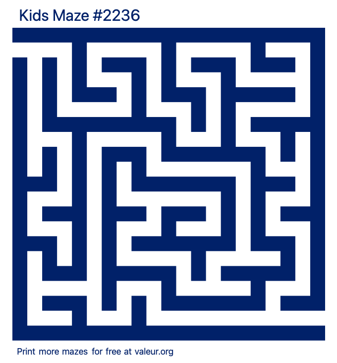 Free Printable Kids Maze number 2236