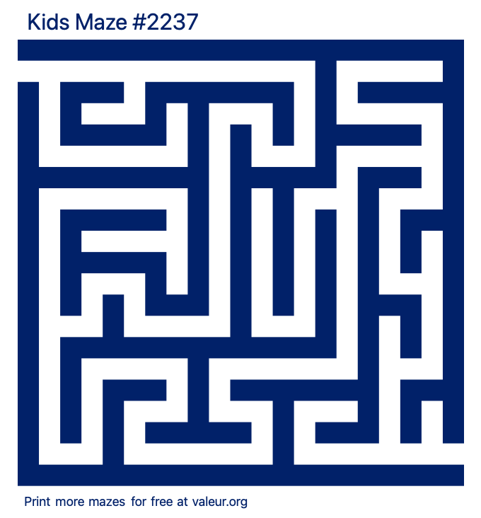 Free Printable Kids Maze number 2237