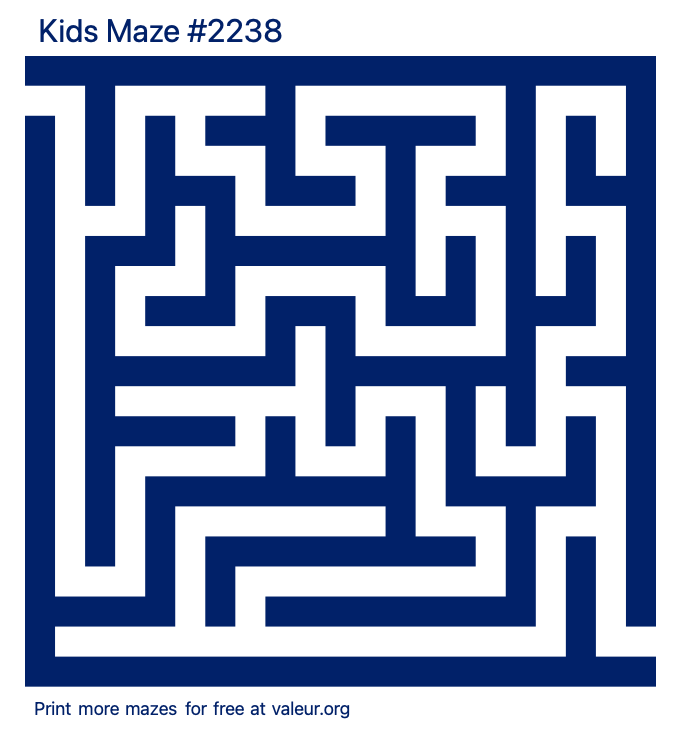 Free Printable Kids Maze number 2238