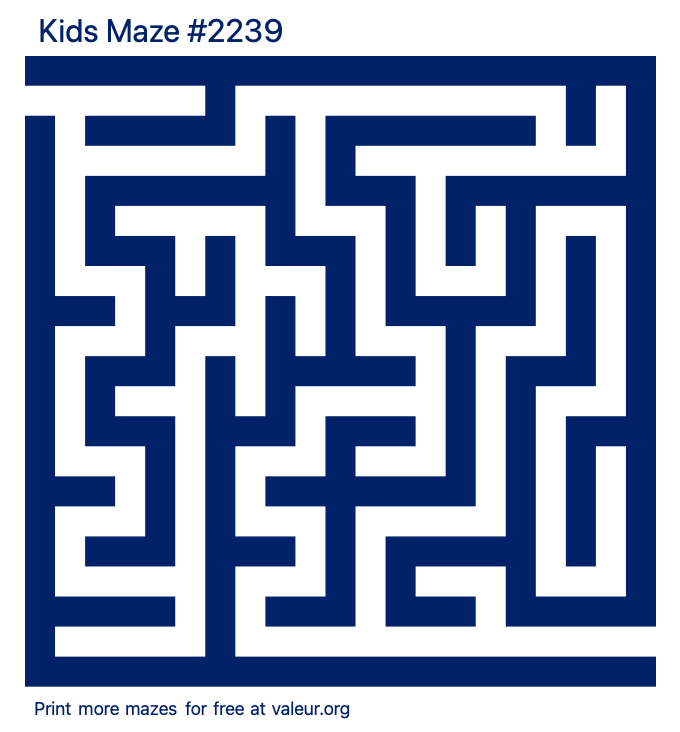 Free Printable Kids Maze number 2239