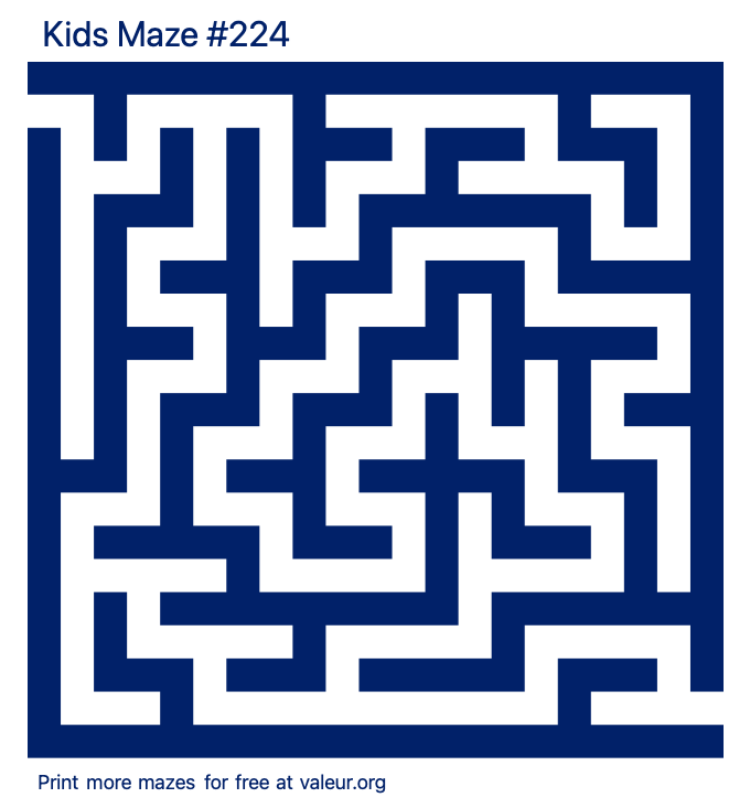 Free Printable Kids Maze number 224