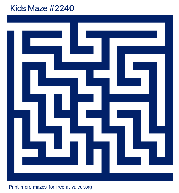 Free Printable Kids Maze number 2240