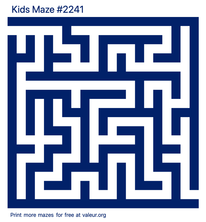 Free Printable Kids Maze number 2241