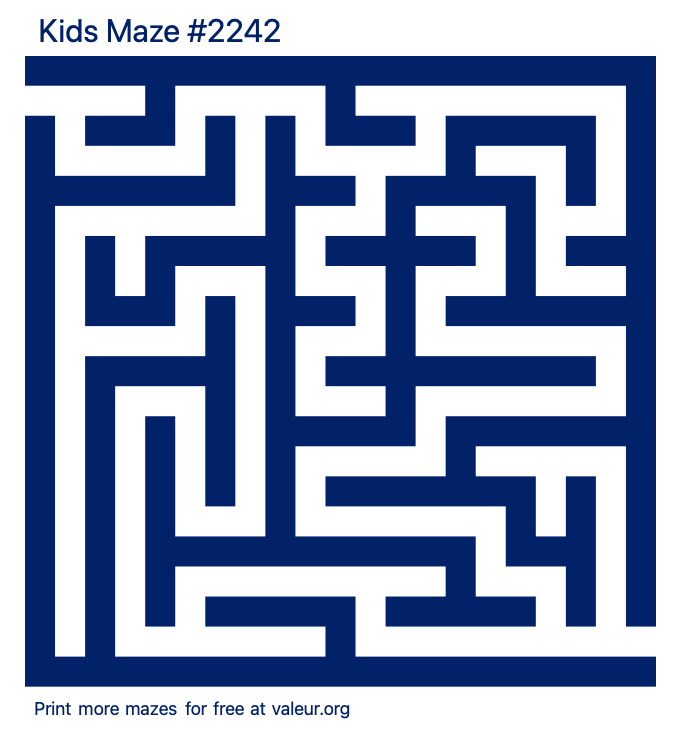 Free Printable Kids Maze number 2242