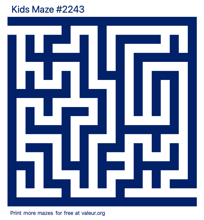 Free Printable Kids Maze number 2243