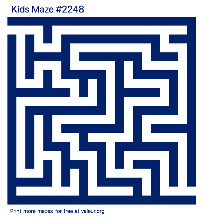 Free Printable Kids Maze number 2248