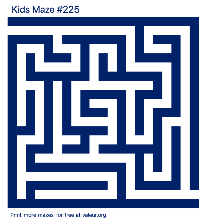 Free Printable Kids Maze number 225