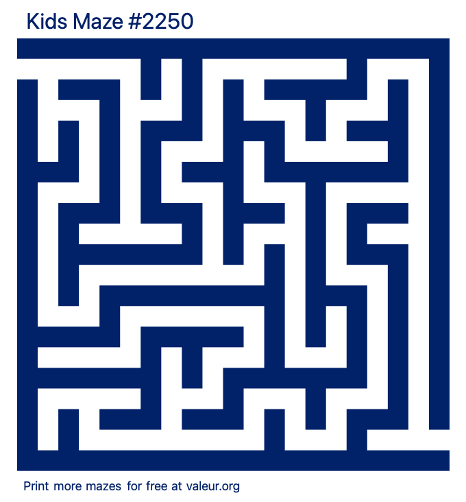 Free Printable Kids Maze number 2250