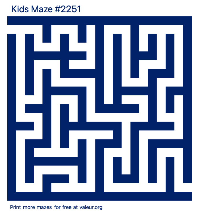 Free Printable Kids Maze number 2251