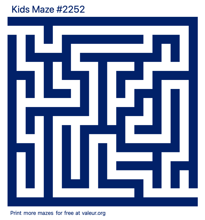 Free Printable Kids Maze number 2252