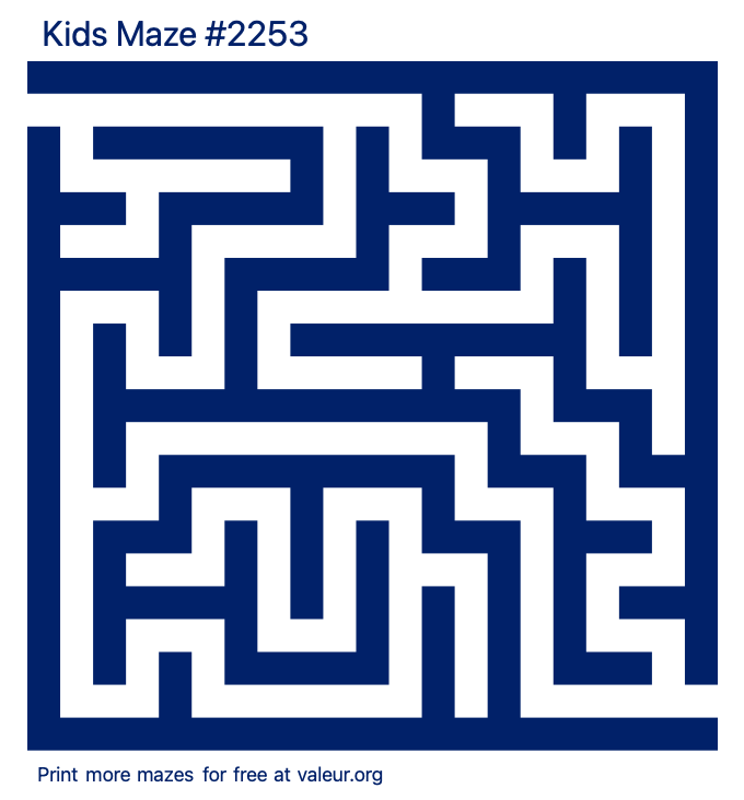 Free Printable Kids Maze number 2253
