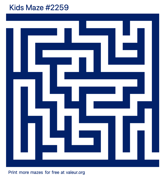 Free Printable Kids Maze number 2259