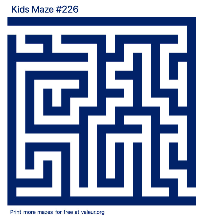 Free Printable Kids Maze number 226