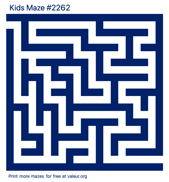 Free Printable Kids Maze number 2262
