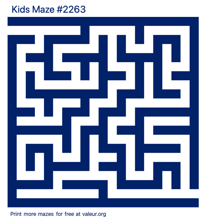 Free Printable Kids Maze number 2263