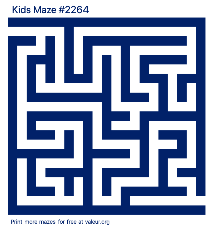 Free Printable Kids Maze number 2264