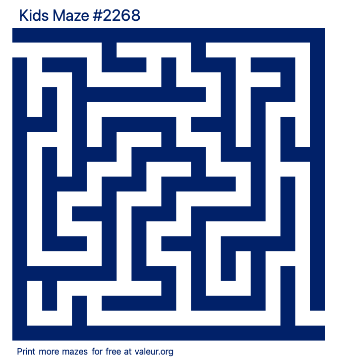 Free Printable Kids Maze number 2268