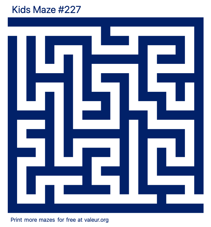 Free Printable Kids Maze number 227