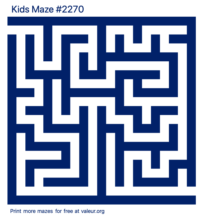 Free Printable Kids Maze number 2270