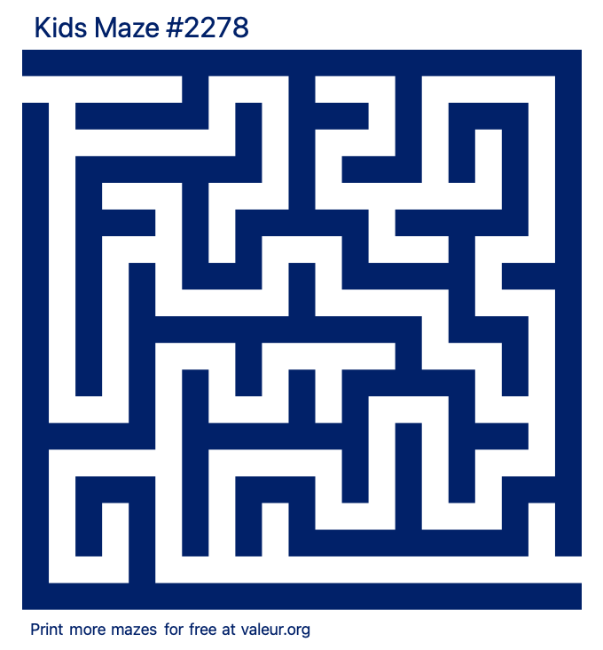 Free Printable Kids Maze number 2278