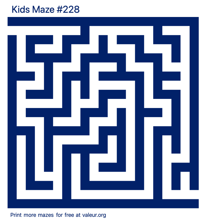 Free Printable Kids Maze number 228