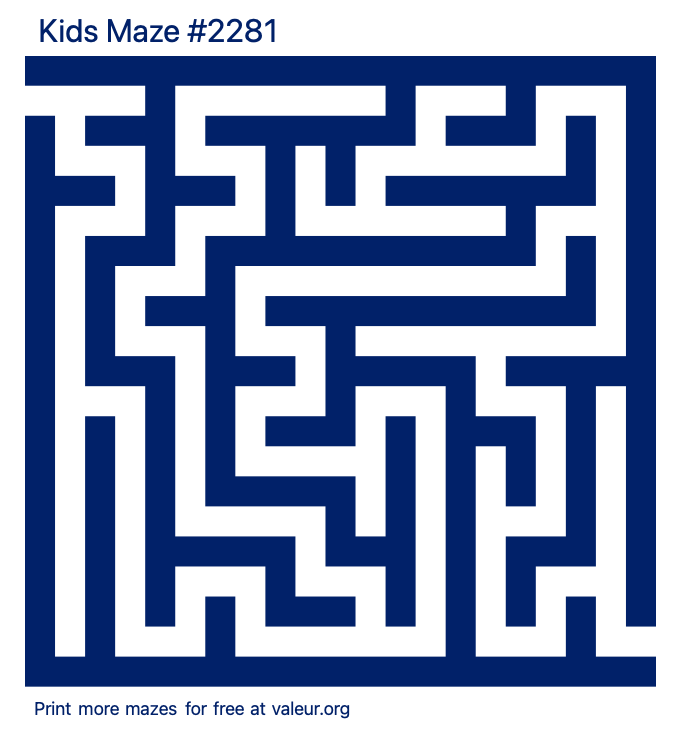 Free Printable Kids Maze number 2281