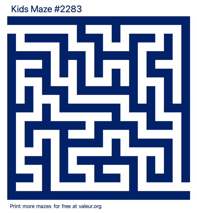 Free Printable Kids Maze number 2283