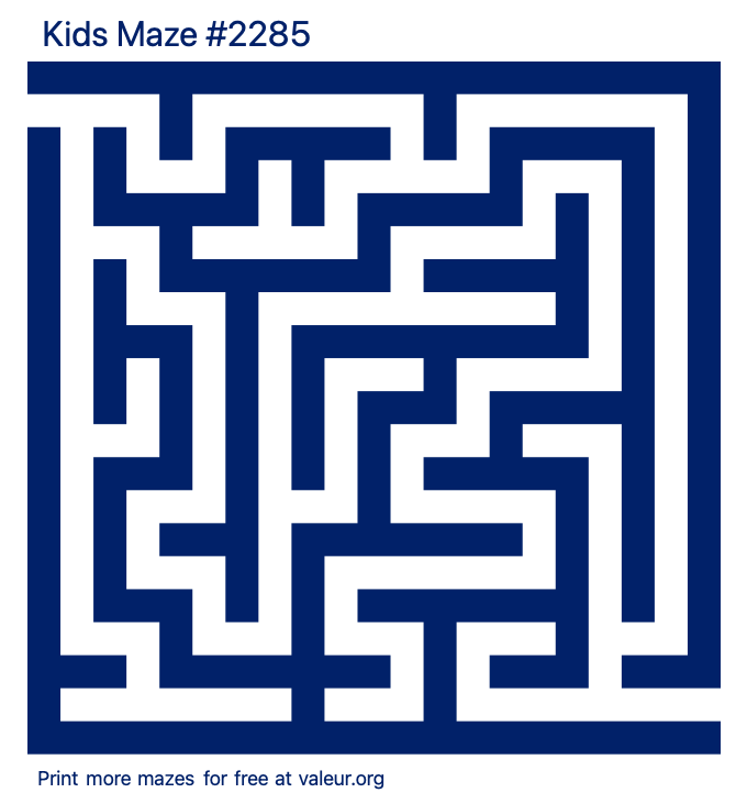 Free Printable Kids Maze number 2285