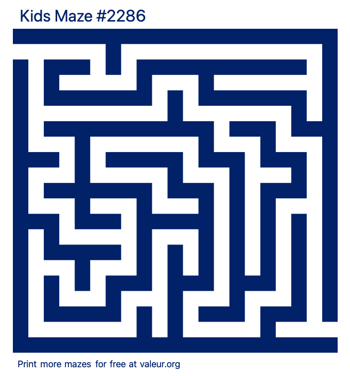Free Printable Kids Maze number 2286