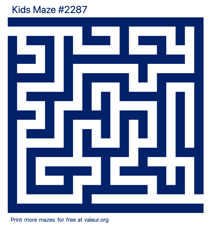 Free Printable Kids Maze number 2287