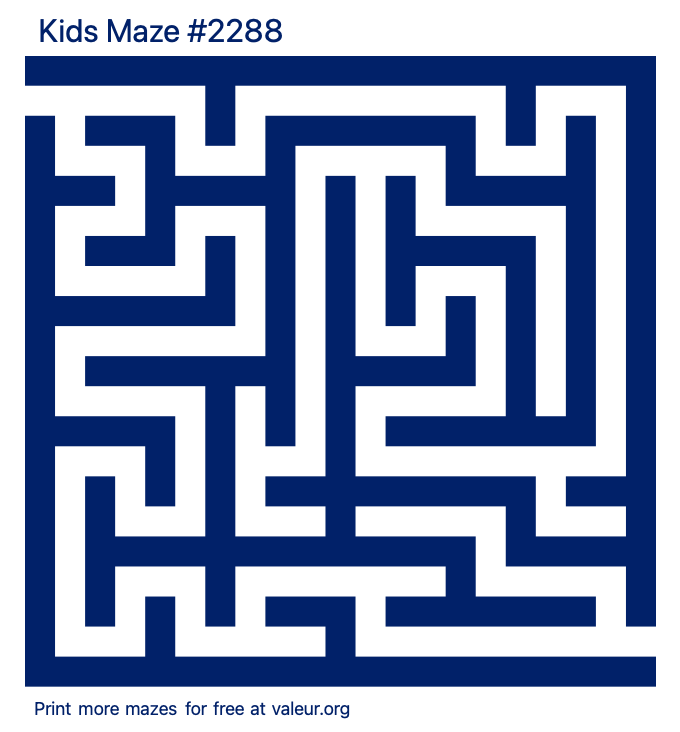 Free Printable Kids Maze number 2288