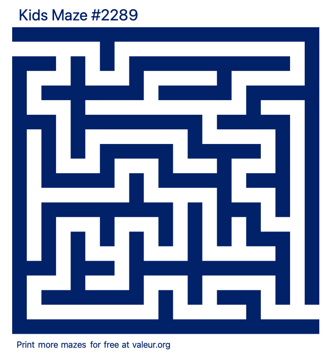 Free Printable Kids Maze number 2289