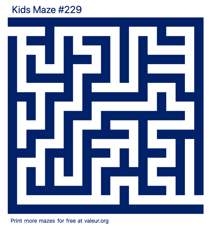 Free Printable Kids Maze number 229