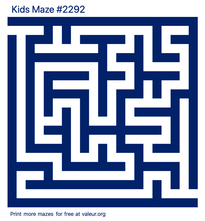 Free Printable Kids Maze number 2292