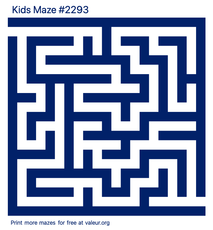 Free Printable Kids Maze number 2293