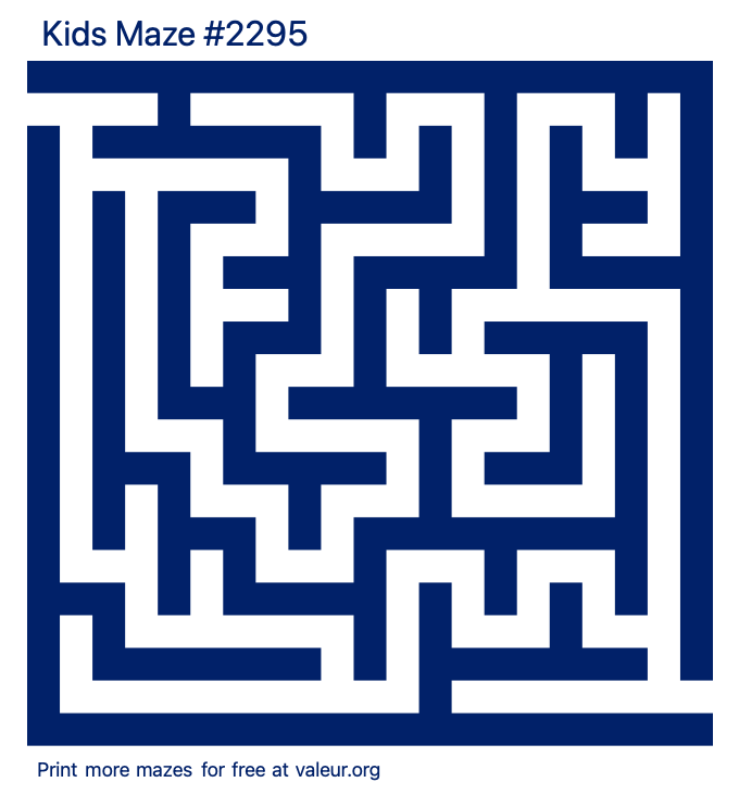 Free Printable Kids Maze number 2295
