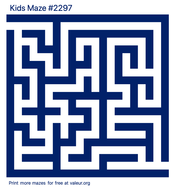 Free Printable Kids Maze number 2297