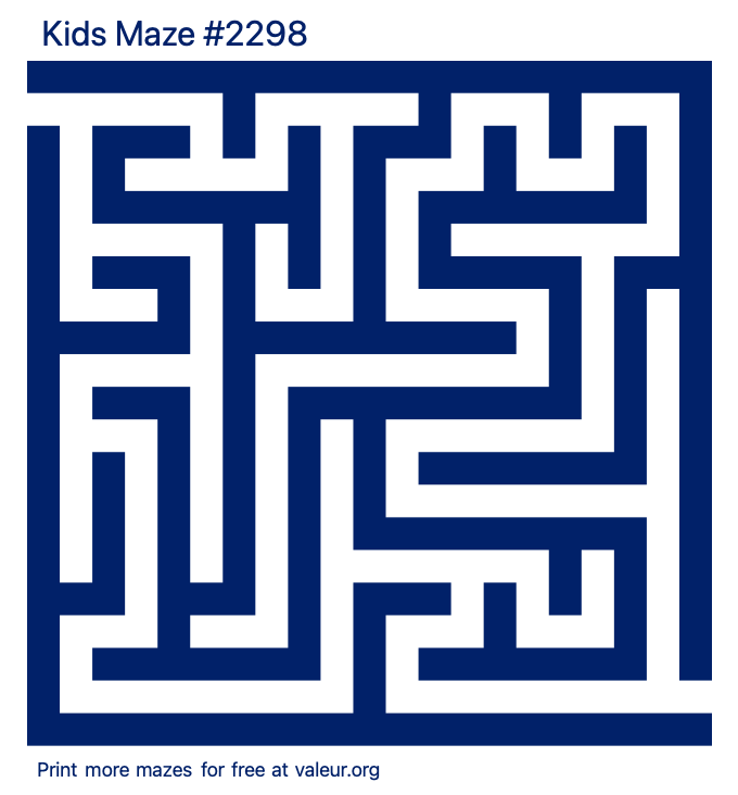 Free Printable Kids Maze number 2298