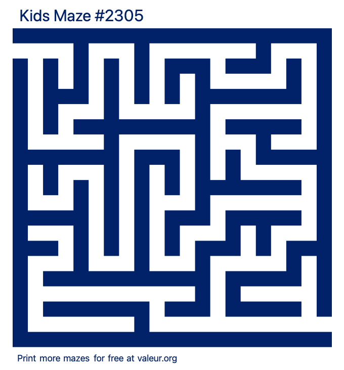Free Printable Kids Maze number 2305