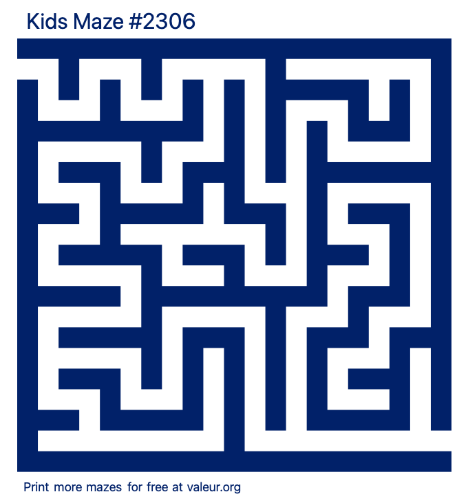 Free Printable Kids Maze number 2306