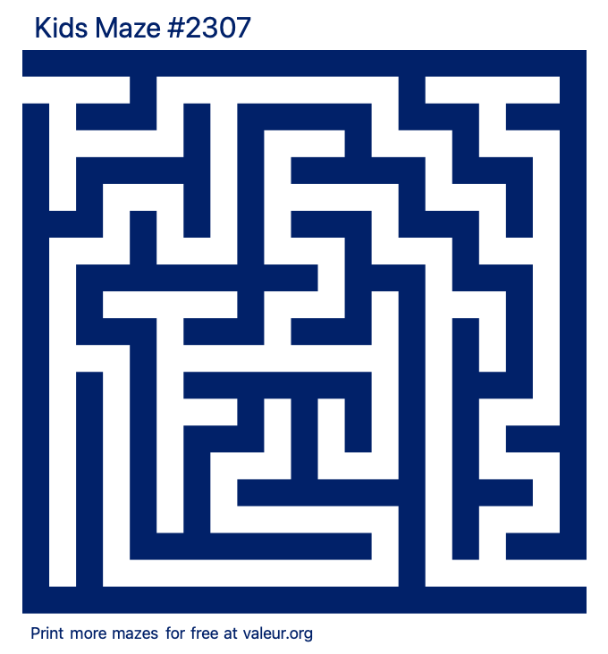 Free Printable Kids Maze number 2307