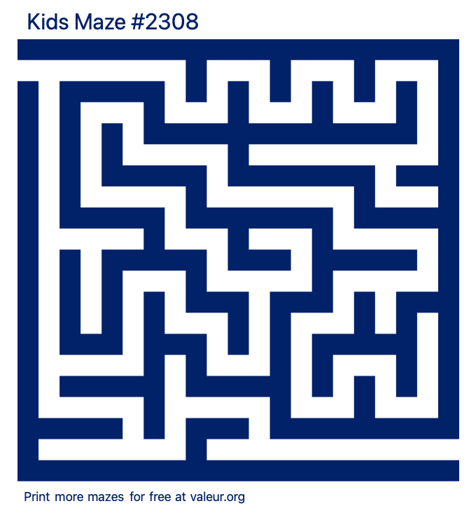Free Printable Kids Maze number 2308