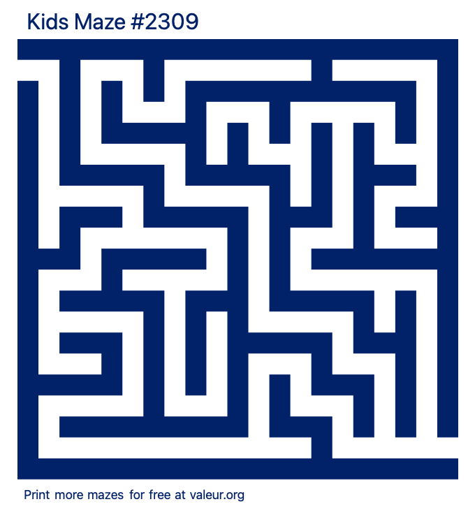 Free Printable Kids Maze number 2309